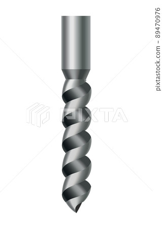 Drill bit of steel or other metal twist shape. Professional nozzle for drill hammer or screwdriver. Vector icon isolated on white background Drill bit of steel or other metal twist shape. Professional nozzle for drill hammer or screwdriver. Vector icon isolated on white background 89470976