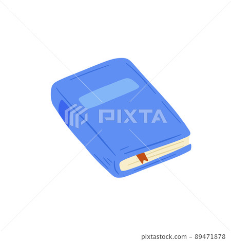Book in cartoon style. Education and knowledge. Details of school and study. Modern trendy design. Closed cover 89471878