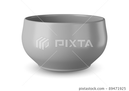Gray bowl isolated on white background 3D Render 89471925
