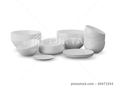 set of white bolw isolated on white background 3D Render set of white bolw isolated on white background 3D Render 89471934