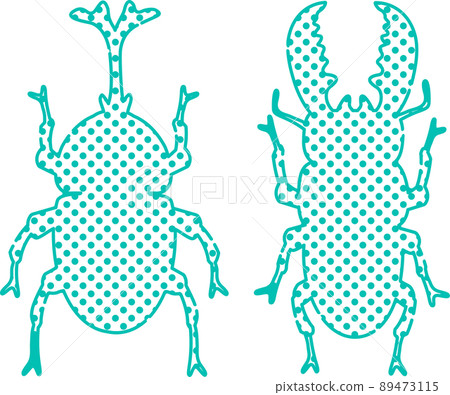 Summer beetle stag beetle insect fancy silhouette fashionable cute illustration material set Summer beetle stag beetle insect fancy silhouette fashionable cute illustration material set 89473115