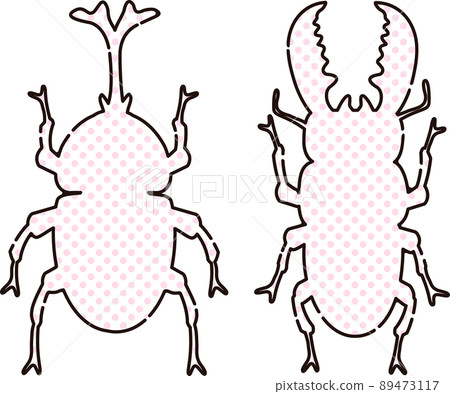 Summer beetle stag beetle insect fancy silhouette fashionable cute illustration material set Summer beetle stag beetle insect fancy silhouette fashionable cute illustration material set 89473117