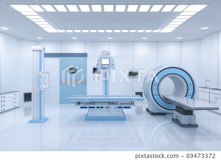 Hospital radiology room with mri scanner and x-ray machine 89473372