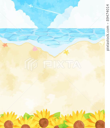 簡單的海灘和海洋景觀圖 89474014