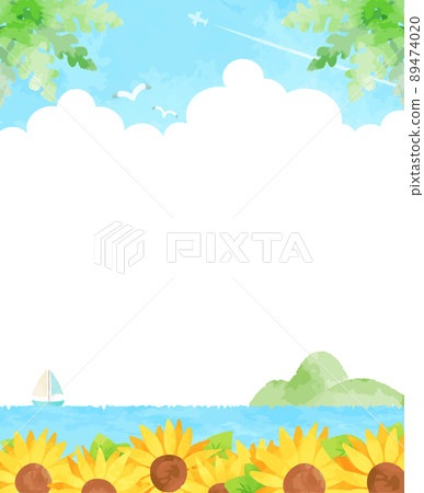 Refreshing summer seascape illustration 89474020