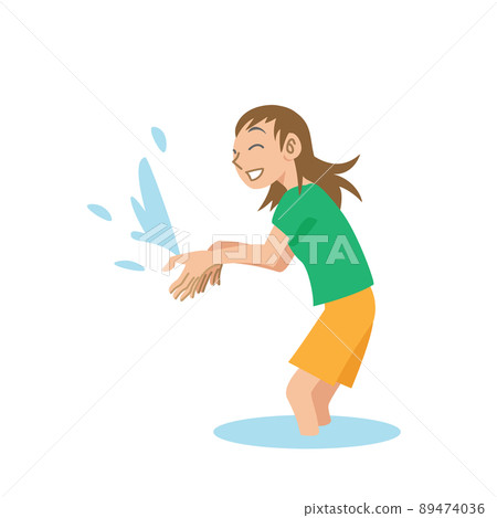 Children playing with water Children playing with water 89474036