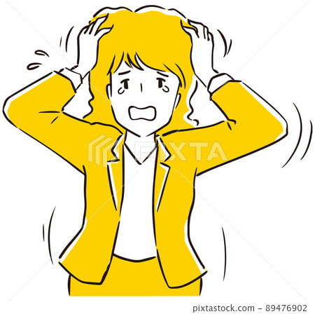 Business woman holding a head 89476902