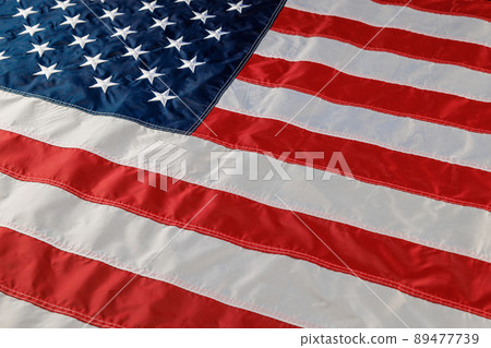 full-frame background of nylon sewed and embroided United States national flag 89477739