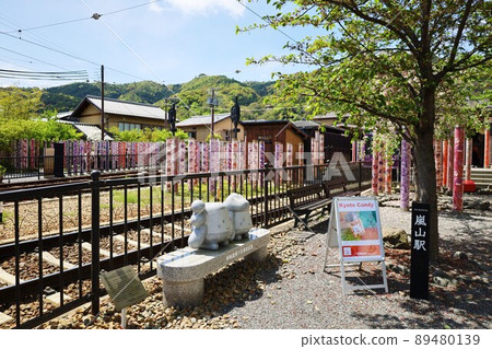 Scenery in front of Arashiyama Station on the Keifuku Electric Railroad Arashiyama Main Line 89480139