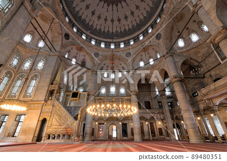Interior low angle shot of Eyup Sultan Mosque ,Istanbul, Turkey Interior low angle shot of Eyup Sultan Mosque ,Istanbul, Turkey 89480351