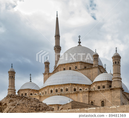 Domes of the great Mosque of Muhammad Ali Pasha (Alabaster Mosque), Citadel of Cairo, Egypt Domes of the great Mosque of Muhammad Ali Pasha (Alabaster Mosque), Citadel of Cairo, Egypt 89481369