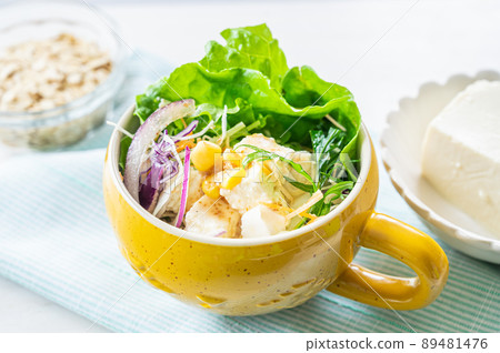 Vegetable salad in a cup 89481476