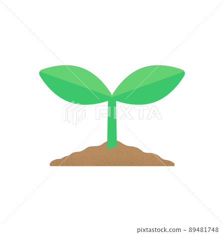 Illustration of buds growing from the soil-Material for the image of gardening, growth, and nature 89481748