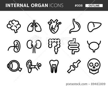 Line style icon set related to the human body_008 89481809