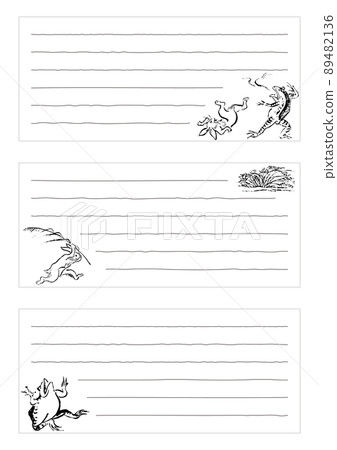 日式一筆劃模板（A4打印用）：鳥獸漫畫套裝 89482136