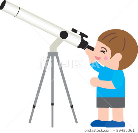 Boy observing astronomical objects 89483361