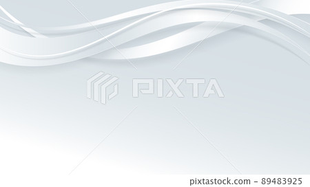Abstract 3D white ribbon wave curved lines on gray background 89483925