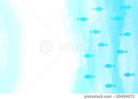 Fish Summer Seabed River Water Surface Cool Aquarium Watercolor Silhouette RGB Color 89484072