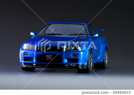 Nissan Skyline GT-R V Spec (R34) Bayside Blue Plastic Model 1/24 Scale Nissan Skyline GT-R V Spec (R34) Bayside Blue Plastic Model 1/24 Scale 89484635