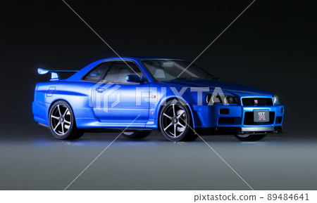 Nissan Skyline GT-R V Spec (R34) Bayside Blue Plastic Model 1/24 Scale 89484641