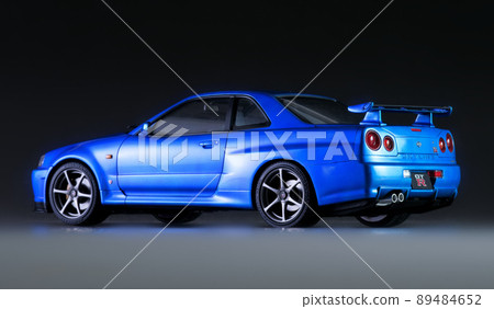 Nissan Skyline GT-R V Spec (R34) Bayside Blue Plastic Model 1/24 Scale Nissan Skyline GT-R V Spec (R34) Bayside Blue Plastic Model 1/24 Scale 89484652