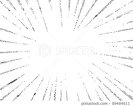 Comic book explosion effect on transparent background. High speed mockup with black pop art rays. Vintage anime book speed lines frame. Vector illustration 89484811