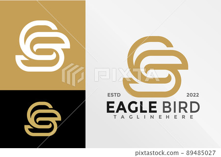 Letter S Eagle Bird Logo Design Vector illustration template 89485027