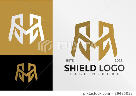 Letter M Shield Logo Design Vector illustration template 89485032