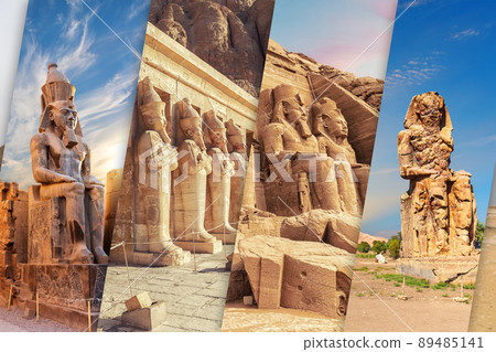 Colllosal Statues of Luxor, collage of Egypt 89485141