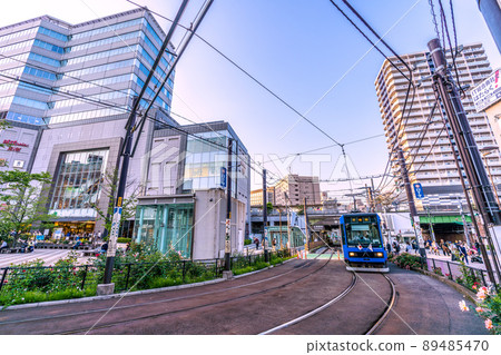 View of Tokyo cityscape of Japan, such as Otsuka station and Toden-Arakawa line 89485470