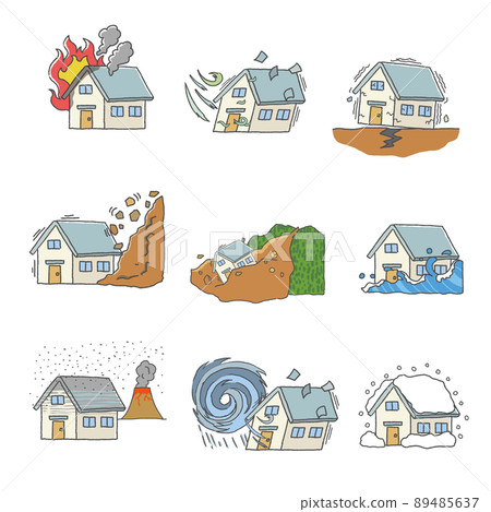 Illustration set of housing disaster Illustration set of housing disaster 89485637