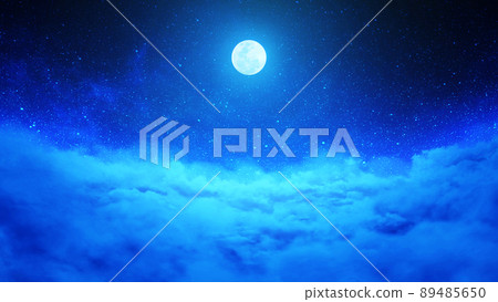 Sea of clouds background material night view Sea of clouds background material night view 89485650