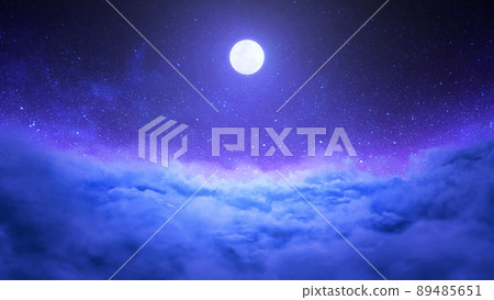 Sea of clouds background material night view 89485651