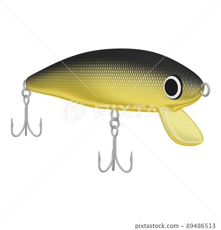 漁具誘餌鰷魚（1_5）黑色和金色的插圖素材 89486513