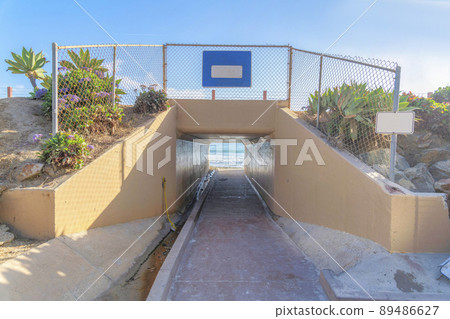 Concrete underground pathway heading to the beach at San Clemente, California 89486627