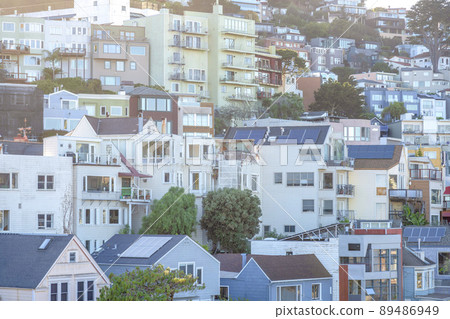 Residential buildings on the mountain at San Francisco, California 89486949