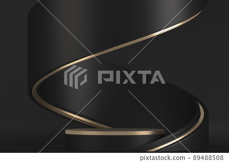 black stage podium for products decoration suitable .3D rendering black stage podium for products decoration suitable .3D rendering 89488508