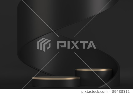 black stage podium for products decoration suitable .3D rendering black stage podium for products decoration suitable .3D rendering 89488511