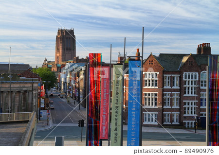 View from Metropolitan Cathedral, modern architecture of Mount Pleasant, Liverpool, UK View from Metropolitan Cathedral, modern architecture of Mount Pleasant, Liverpool, UK 89490976