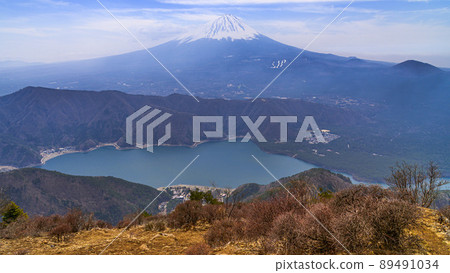 (Yamanashi Prefecture) Mt. Fuji and Saiko seen from Mt. 89491034