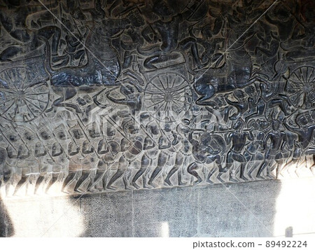 Angkor Wat Ruins Mural Painting Suryavarman II Army March Angkor Wat Ruins Mural Painting Suryavarman II Army March 89492224
