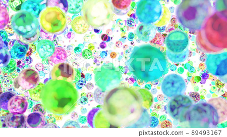 CG crystal ball, many colorful glass balls 89493167