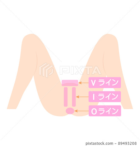 VIO 脫毛。脆弱區域脫髮部位的圖示。 89493208