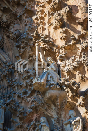 World heritage Sagrada Familia birth façade World heritage Sagrada Familia birth façade 89493587