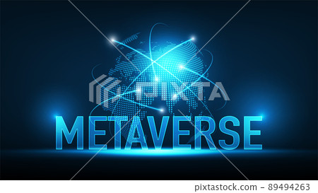 Metaverse digital world smart futuristic interface technology background, Vector Illustration 89494263