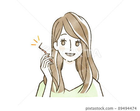 使用齒間刷的女人 使用齒間刷的女人 89494474