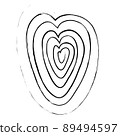 heart doodle Hand drawn doodle heart spiral 89494597