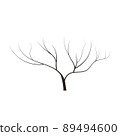 bald handdraw tree vector illustration element for game design. winter tree without crown. dead tree 89494600