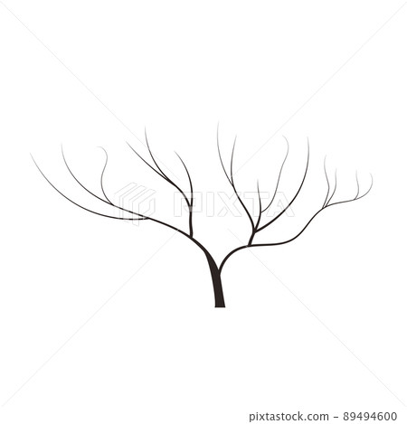 bald handdraw tree vector illustration element for game design. winter tree without crown. dead tree 89494600