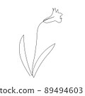 outline one line spring flower doodle handdrawn 89494603